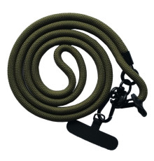 Шнурок NEW (120см) 8mm з карабіном + тримач для чохлів (універсальний) Dark green mag-2000001605196140042