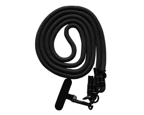 Шнурок LONG (150см) 8mm з карабіном + тримач для чохлів (універсальний) Black mag-2000001613399140054