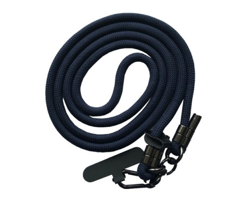 Шнурок LONG (150см) 8mm з карабіном + тримач для чохлів (універсальний) Dark blue mag-2000001613634140064