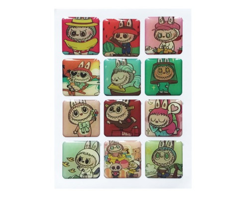 Набір наклейок 3D STICKERS Labubu 1 mag-2000001626047142123