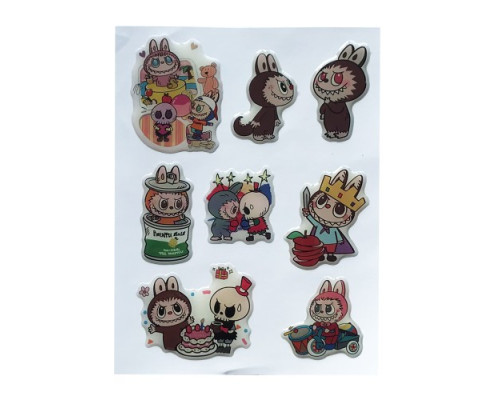 Набір наклейок 3D STICKERS Labubu 5 mag-2000001626955142442
