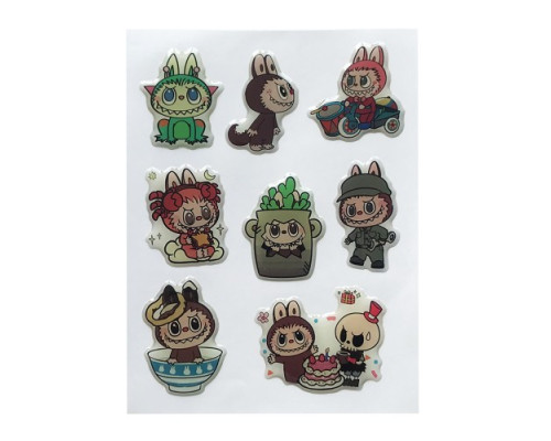 Набір наклейок 3D STICKERS Labubu 15 mag-2000001627051142452