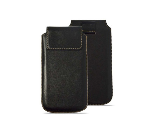 Чохол витяжка шкіряний Grand КМ для Fly FF282/Nokia 125 DS чорний mag-200000086361010708