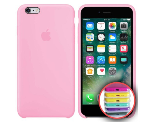 Чохол Silicone Case Full Copy for iPhone 6S ( 6) light pink mag-20000010299303730