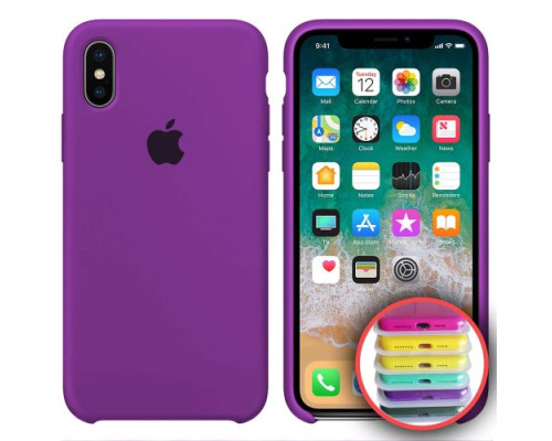 Чохол Silicone Case Full Copy for iPhone X/XS (45) purple mag-20000010316123100