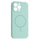 Чохол Silicone Case Full Camera Fine Ring MagSafe for iPhone 14 Pro Max Light Cyan mag-200000158576461846