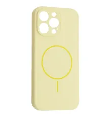 Чохол Silicone Case Full Camera Fine Ring MagSafe for iPhone 14 Pro Max Custard mag-2000001585771143654