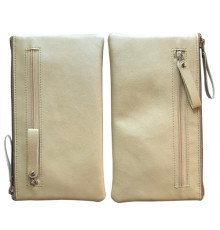 Чохол-кисет на блискавці універсальний 6 дюймов бежевий 067-2 (три блискавки) mag-2000001528136141275