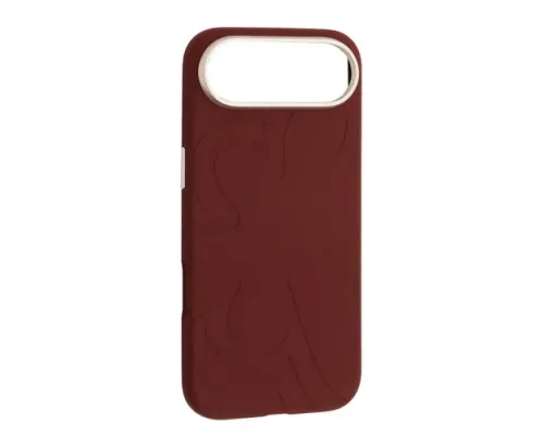 Чохол Flower Liquid Silicone Case MagSafe для iPhone 17 Air Deep Cherry Red mag-2000001650905145896