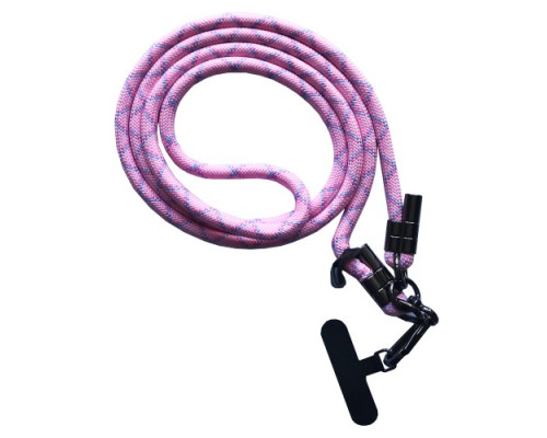 Шнурок LONG (150см) 8mm з карабіном + тримач для чохлів (універсальний) Pink mix mag-2000001613658140065