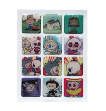 Набір наклейок 3D STICKERS Labubu 6 mag-2000001626962142443