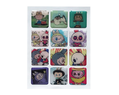 Набір наклейок 3D STICKERS Labubu 6 mag-2000001626962142443