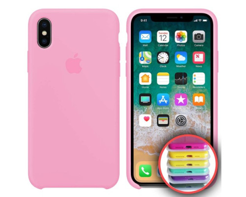 Чохол Silicone Case Full Copy for iPhone X/XS ( 6) light pink mag-2000001031155141805