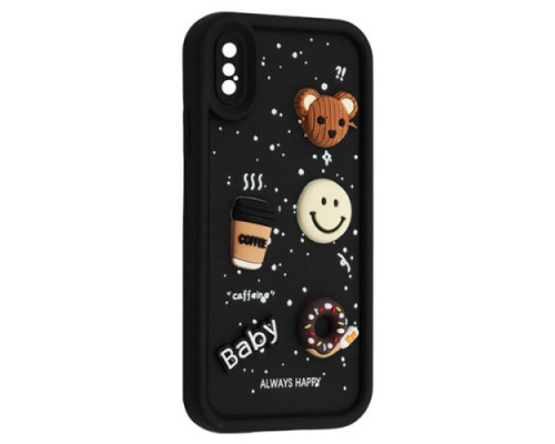 Чохол HAPPY Donut Case for iPhone X/XS Black mag-2000001561966135213