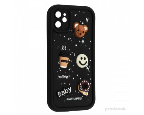 Чохол HAPPY Donut Case for iPhone 11 Black mag-2000001562086135223