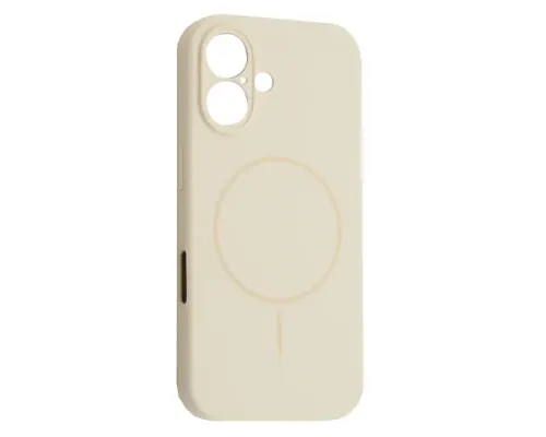 Чохол Silicone Case Full Camera Fine Ring MagSafe for iPhone 16 Antique white mag-2000001586235143665