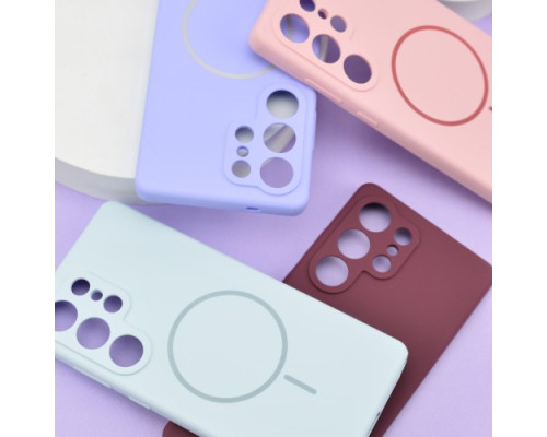 Чохол Silicone Case luxury+MagSafe for Samsung S23 FE Plum mag-2000001594308134102