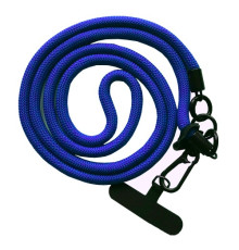 Шнурок NEW (120см) 8mm з карабіном + тримач для чохлів (універсальний) Blue mag-2000001605219140044