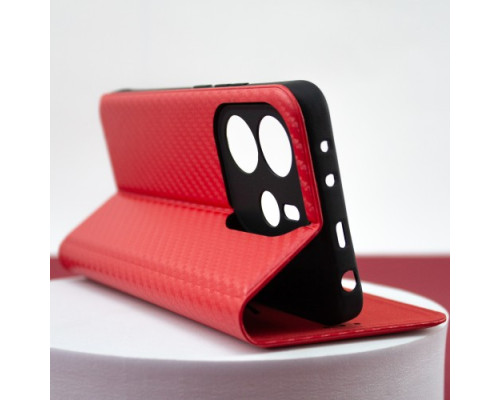 Чехол-книжка Carbon for Xiaomi Redmi Note 14S Red mag-2000001607398140201