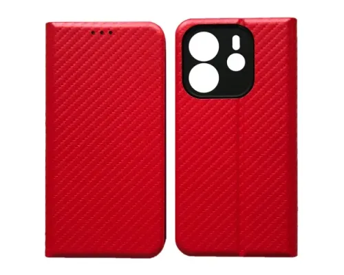 Чехол-книжка Carbon for Xiaomi Redmi Note 14 4G EU Red mag-2000001607350145318