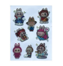 Набір наклейок 3D STICKERS Labubu 7 mag-2000001626979142444