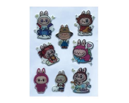 Набір наклейок 3D STICKERS Labubu 7 mag-2000001626979142444
