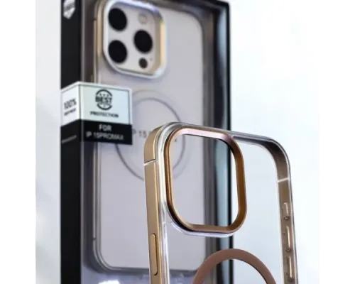 Чохол DULERO Metal Clear MagSafe Case for iPhone 14 Pro Max Gold mag-2000001635803143608
