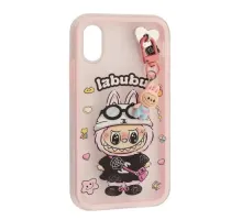 Чохол LABUBU (з брелком) for iPhone XR Pink mag-2000001637548143866