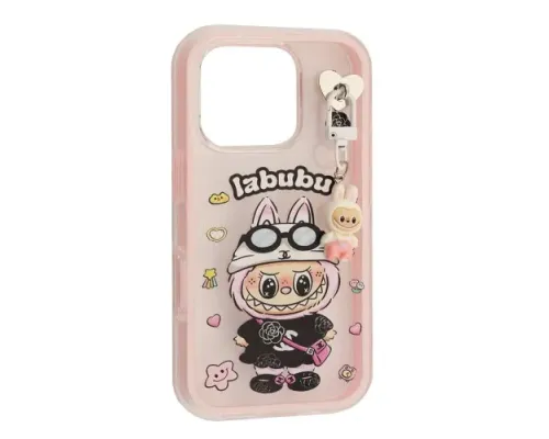 Чохол LABUBU (з брелком) for iPhone 16 Pro Max Pink mag-2000001638347143946