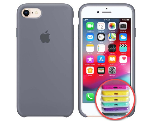 Чохол Silicone Case Full Copy for iPhone 7/8 (46) lavander gray mag-2000001085509141826