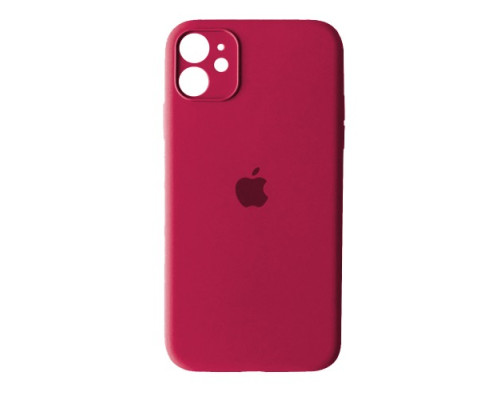 Чохол Silicone Case Full Camera Copy for iPhone 12 (36) rose red mag-2000001266359132639