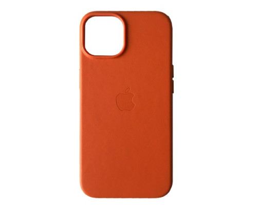 Чохол Original Leather Case with MagSafe for iPhone 14 Plus Orange mag-200000141137713048