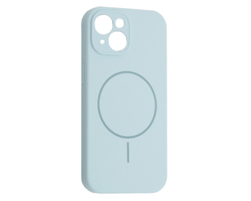 Чохол Silicone Case Full Camera Fine Ring MagSafe for iPhone 15 New Sky Blue mag-200000158589461859