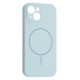 Чохол Silicone Case Full Camera Fine Ring MagSafe for iPhone 15 New Sky Blue mag-200000158589461859