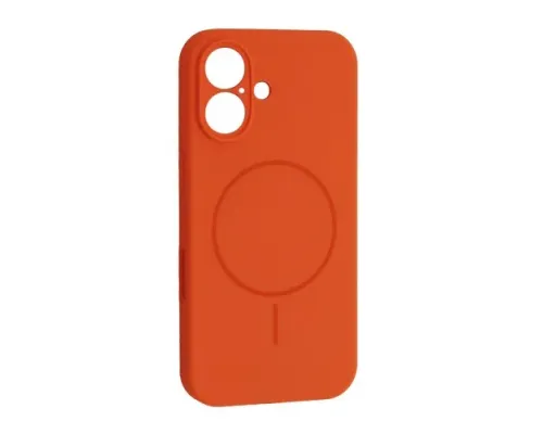 Чохол Silicone Case Full Camera Fine Ring MagSafe for iPhone 17 Orange mag-2000001652770151981