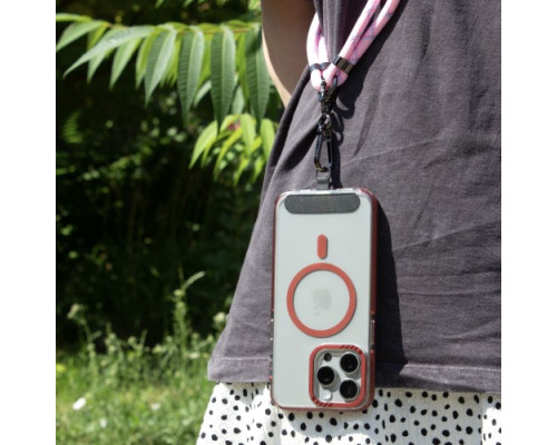 Шнурок LONG (150см) 8mm з карабіном + тримач для чохлів (універсальний) Green mix mag-2000001613719140067