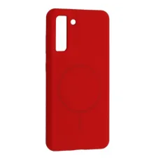 Чохол Silicone Case luxury+MagSafe for Samsung S21 FE Red mag-2000001625842144521