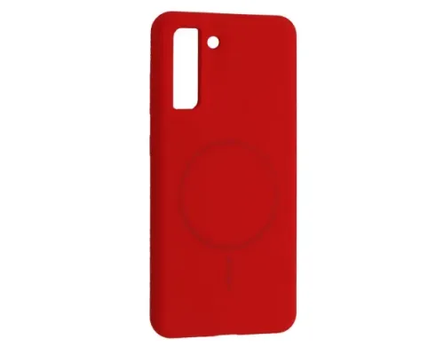 Чохол Silicone Case luxury+MagSafe for Samsung S21 FE Red mag-2000001625842144521