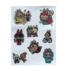 Набір наклейок 3D STICKERS Labubu 8 mag-2000001626986142445