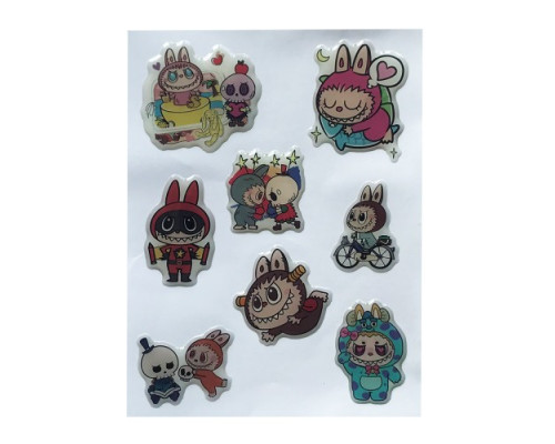 Набір наклейок 3D STICKERS Labubu 8 mag-2000001626986142445