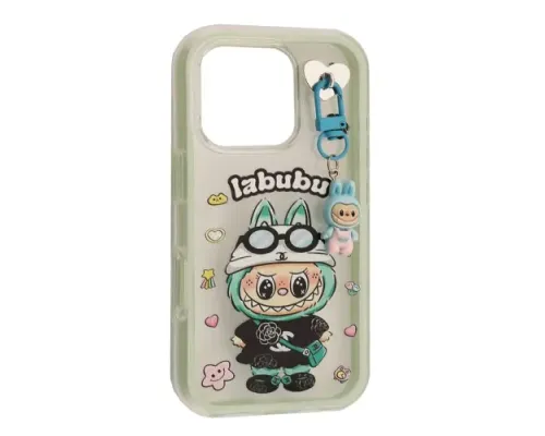 Чохол LABUBU (з брелком) for iPhone 16 Mint mag-2000001638255143937