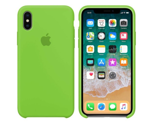 Чохол Silicone case for iPhone X/XS (31) lime green mag-200000088868211872