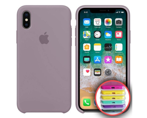 Чохол Silicone Case Full Copy for iPhone X/XS ( 7) lavander mag-2000001031186141807