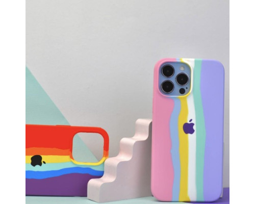 Чохол Silicone Case Full for iPhone 13 Pro Max RAINBOW 3 mag-200000133950342637