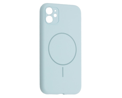 Чохол Silicone Case Full Camera Fine Ring MagSafe for iPhone 11 New Sky Blue mag-200000158505461775