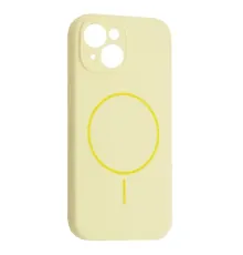 Чохол Silicone Case Full Camera Fine Ring MagSafe for iPhone 14 Custard mag-2000001585498143646