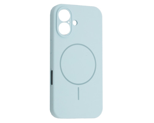 Чохол Silicone Case Full Camera Fine Ring MagSafe for iPhone 16 New Sky Blue mag-200000158630361900