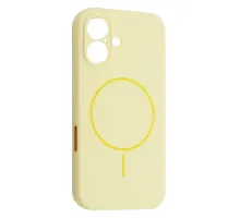 Чохол Silicone Case Full Camera Fine Ring MagSafe for iPhone 16 Custard mag-2000001586327143667
