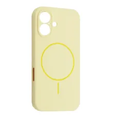 Чохол Silicone Case Full Camera Fine Ring MagSafe for iPhone 16 Custard mag-2000001586327143667