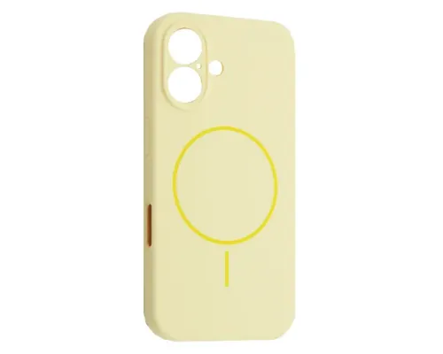 Чохол Silicone Case Full Camera Fine Ring MagSafe for iPhone 16 Custard mag-2000001586327143667